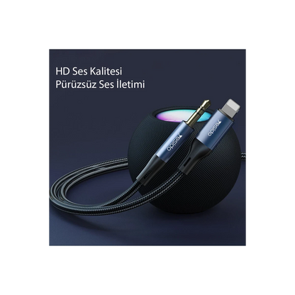 Yesido YAU35 Lightning to Aux Kablo 1M - Siyah