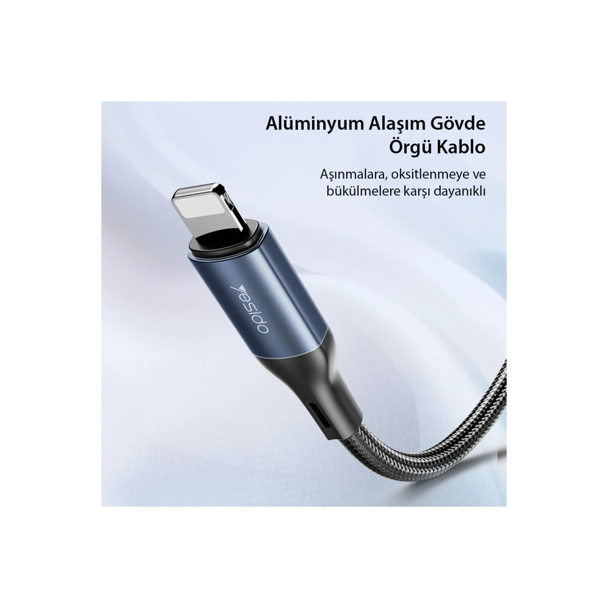 Yesido YAU35 Lightning to Aux Kablo 1M - Siyah