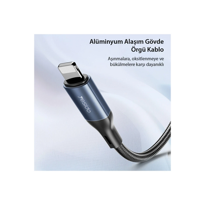 Yesido YAU35 Lightning to Aux Kablo 1M - Siyah