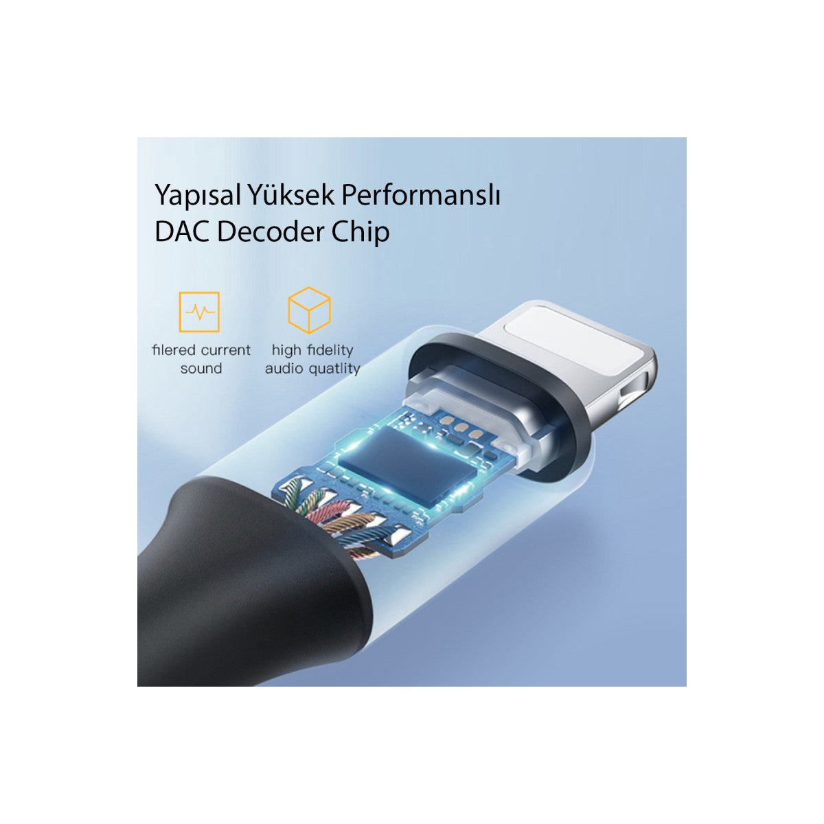 Yesido YAU35 Lightning to Aux Kablo 1M