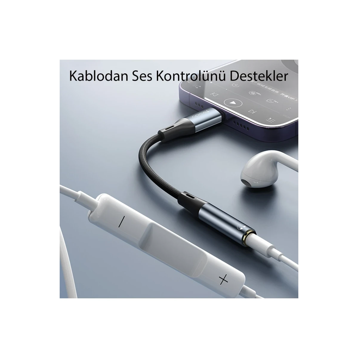 Yesido YAU38 Type-C to Aux Dönüştürücü - Siyah