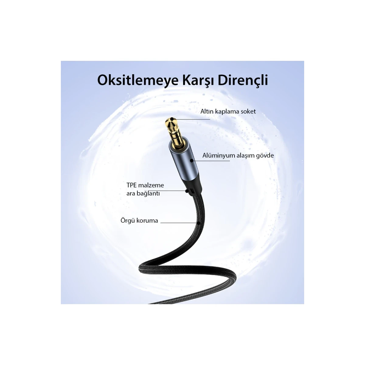 Yesido YAU39 Aux Kablo 1M - Siyah