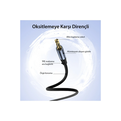 Yesido YAU39 Aux Kablo 1M - Siyah
