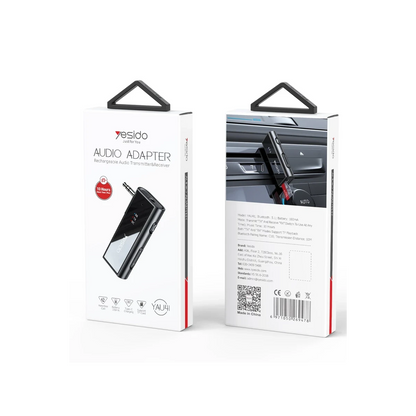Yesido YAU41 3.5mm Aux Çıkışlı Mikrofonlu Bluetooth Araç Kiti - Siyah