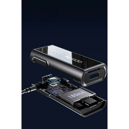 Yesido YAU41 3.5mm Aux Çıkışlı Mikrofonlu Bluetooth Araç Kiti - Siyah