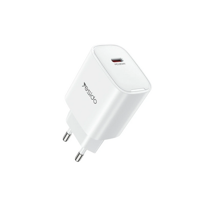 Yesido YC01E 20W Type-C Çıkışlı PD Hızlı Şarj Cihazı - Beyaz