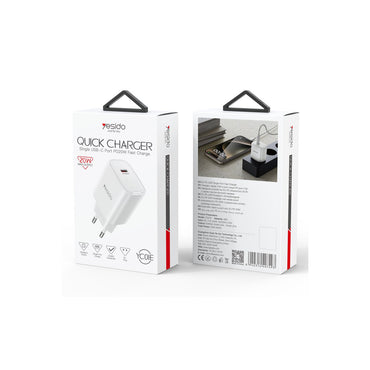 Yesido YC01E 20W Type-C Çıkışlı PD Hızlı Şarj Cihazı