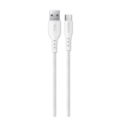 Yesido YC104 2.4A Çift USB-A Çıkışlı 1M USB-A to Type-C Kablolu Şarj Cihazı - Beyaz