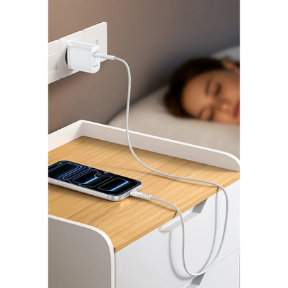 Yesido YC105 20W Type-C Çıkışlı 1M Type-C to Type-C Kablolu PD Hızlı Şarj Cihazı - Beyaz