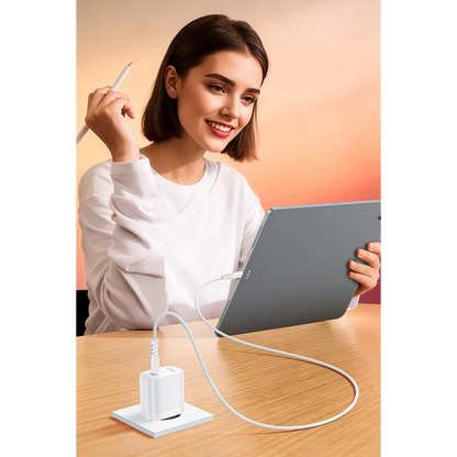 Yesido YC105 20W Type-C Çıkışlı 1M Type-C to Type-C Kablolu PD Hızlı Şarj Cihazı - Beyaz