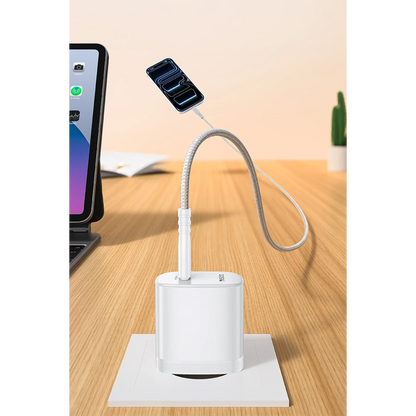 Yesido YC105 20W Type-C Çıkışlı 1M Type-C to Type-C Kablolu PD Hızlı Şarj Cihazı - Beyaz