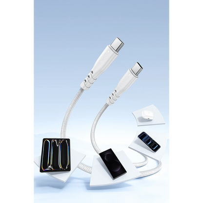 Yesido YC106 20W USB-A ve Type-C Çıkışlı Type-C to Type-C Kablolu PD Şarj Cihazı - Beyaz
