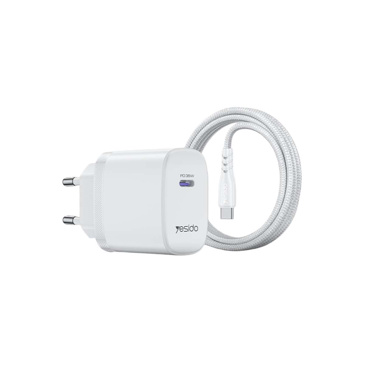 Yesido YC107 35W Type-C Çıkışlı 1M Type-C to Type-C Kablolu PD Hızlı Şarj Cihazı