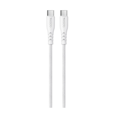 Yesido YC108 35W USB-A ve Type-C Çıkışlı ve 1M Type-C to Type-C Kablolu PD Şarj Cihazı - Beyaz