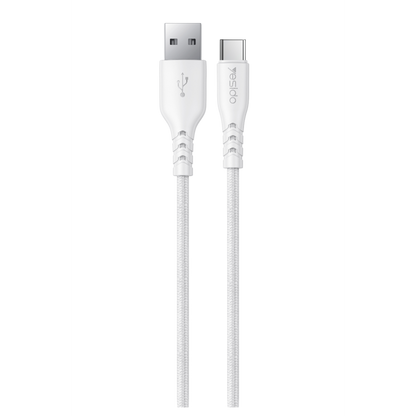 Yesido YC111 18W USB-A QC 3.0 Çıkışlı A to Type-C Kablolu Hızlı Şarj Cihazı - Beyaz