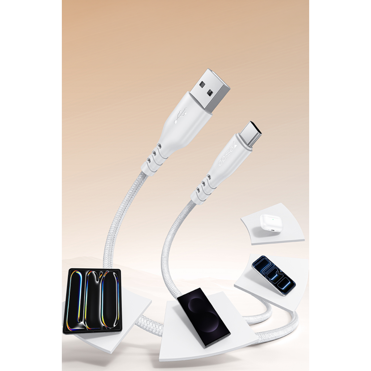 Yesido YC111 18W USB-A QC 3.0 Çıkışlı A to Type-C Kablolu Hızlı Şarj Cihazı