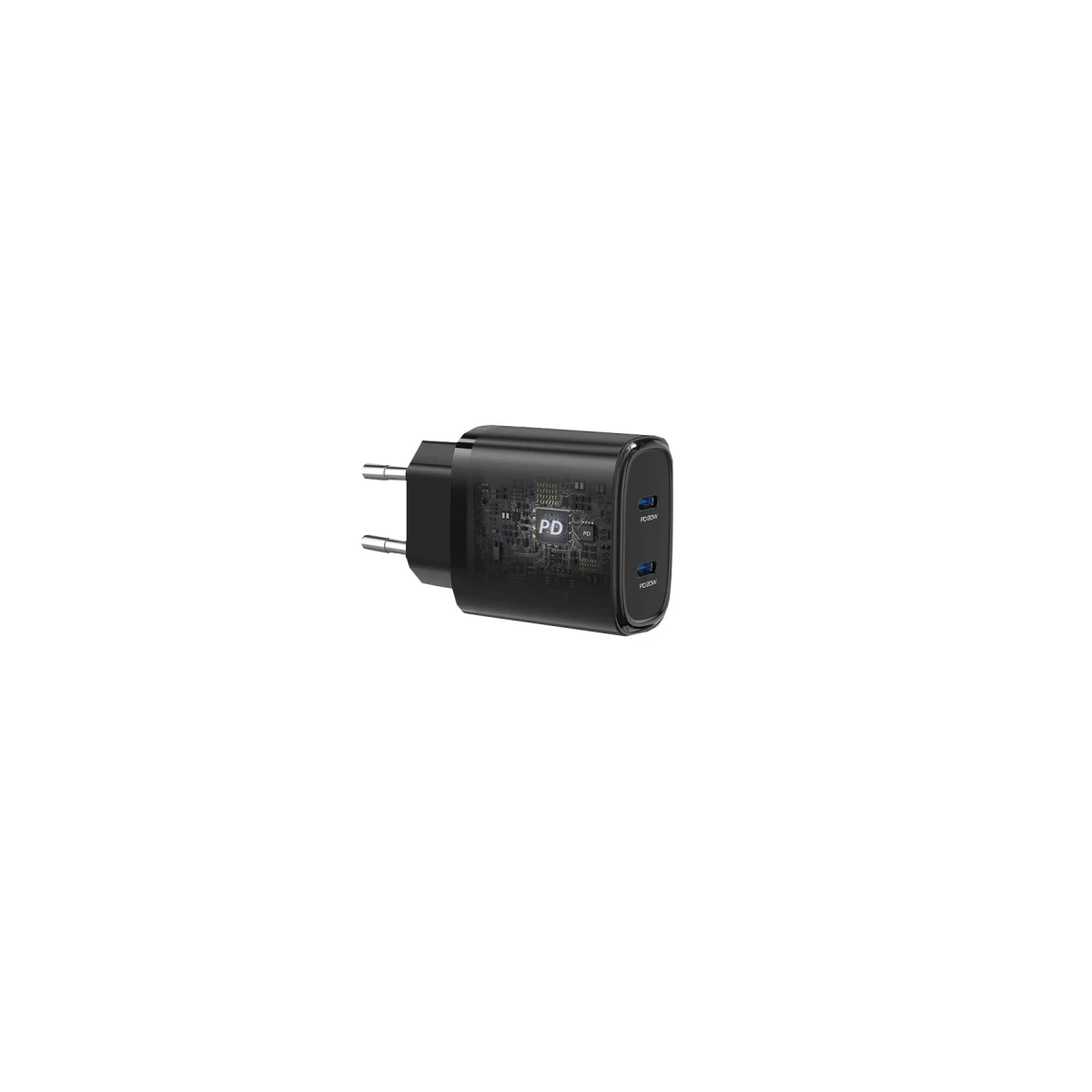 Yesido YC54 2 Adet 20W Type-C Çıkışlı ve 1M 27W Type-C to Lightning Kablolu PD Şarj Cihazı - Siyah