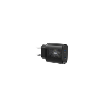 Yesido YC54 2 Adet 20W Type-C Çıkışlı ve 1M 27W Type-C to Lightning Kablolu PD Şarj Cihazı - Siyah