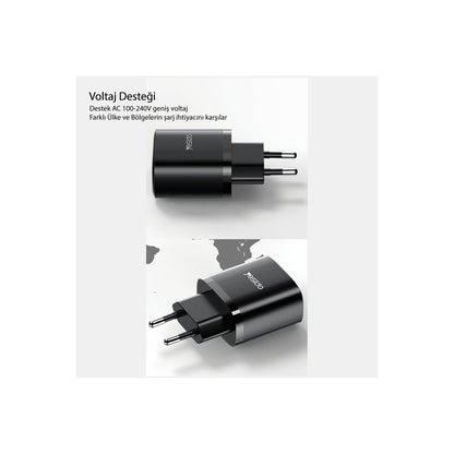 Yesido YC54 2 Adet 20W Type-C Çıkışlı ve 1M 27W Type-C to Lightning Kablolu PD Şarj Cihazı