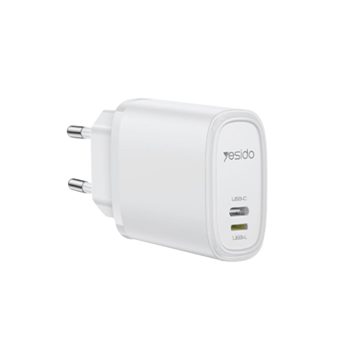 Yesido YC71 1 Adet 12W Type-C ve 1 Adet 12W Lightning Çıkışlı Ekstra 1M Type-C to Ligtning Kablolu PD Hızlı Şarj Cihazı
