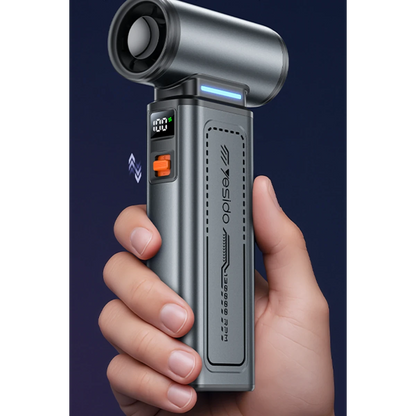 Yesido YF19 Dijital Göstergeli 130.000 RPM Brushless Motorlu 10.000Pa Vakum ve Güçlü Üfleme Özellikli 8000mAh Çift Bataryalı Hava Kompresörü - Siyah