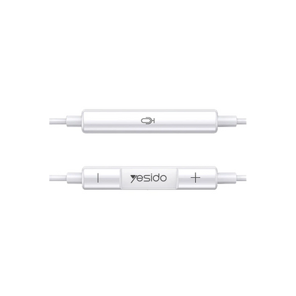 Yesido YH34 1.2M Yüksek Baslı Lightning Bluetooth Kablolu Kulaklık - Beyaz