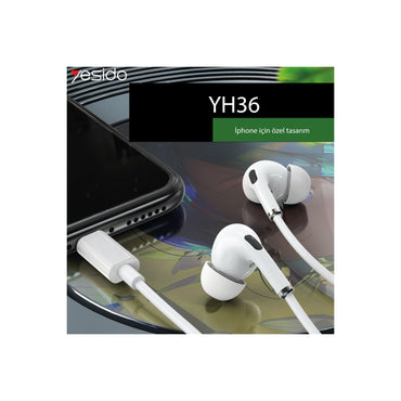 Yesido YH36 Aktif Gürültü Engelleyici Özellikli Lightning Kablolu Kulaklık