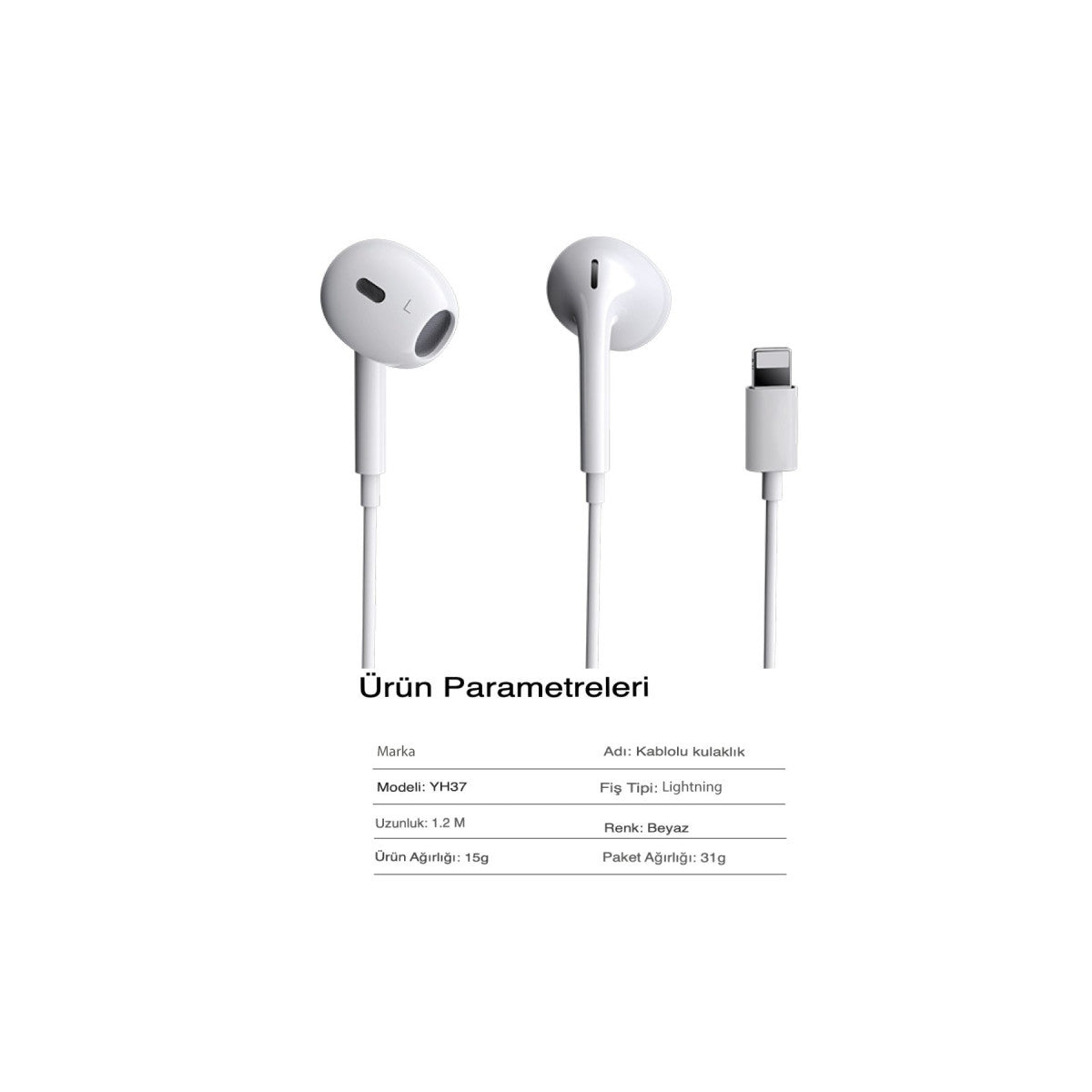 Yesido YH37 1.2M Lightning Bluetooth Kablolu Kulaklık