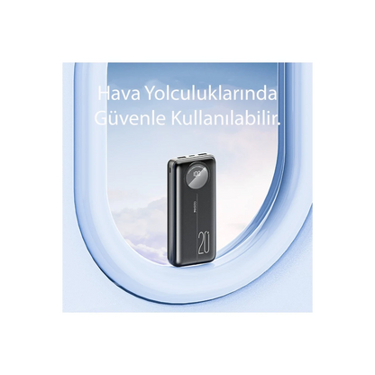 Yesido YP40 10.000 mAh Dijital Göstergeli USB3.0 PD Hızlı Şarj Powerbank - Siyah