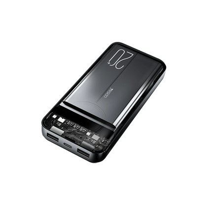 Yesido YP40 10.000 mAh Dijital Göstergeli USB3.0 PD Hızlı Şarj Powerbank - Siyah
