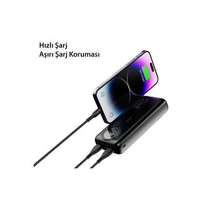 Yesido YP40 10.000 mAh Dijital Göstergeli USB3.0 PD Hızlı Şarj Powerbank