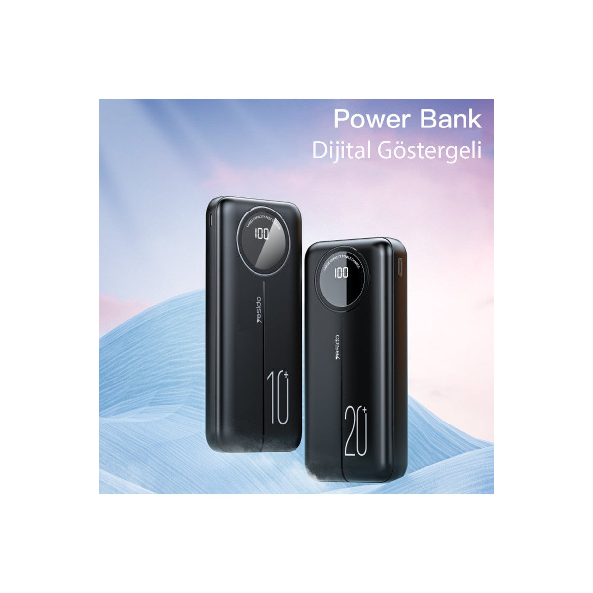 Yesido YP40 10.000 mAh Dijital Göstergeli USB3.0 PD Hızlı Şarj Powerbank
