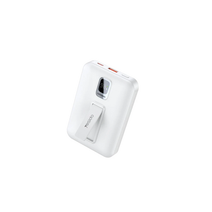 Yesido YP45 10.000 mAh 20W Dijital Göstergeli 15W Kablosuz Şarjlı Standlı Magsafe PD Hızlı Şarj Powerbank - Beyaz