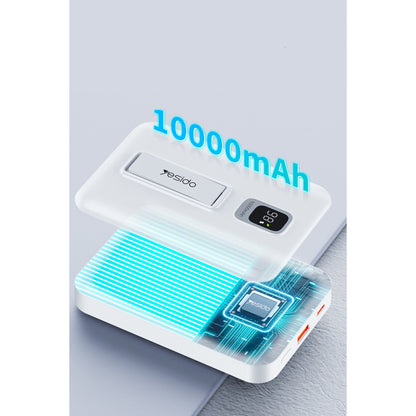 Yesido YP45 10.000 mAh 20W Dijital Göstergeli 15W Kablosuz Şarjlı Standlı Magsafe PD Hızlı Şarj Powerbank
