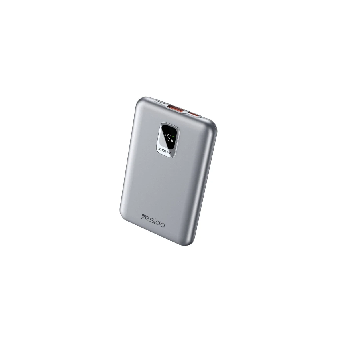 Yesido YP46 10.000 mAh 22.5W Dijital Göstergeli USB3.0 PD Hızlı Şarj Powerbank - Gri