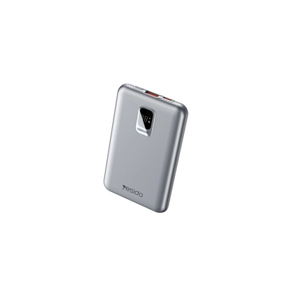 Yesido YP46 10.000 mAh 22.5W Dijital Göstergeli USB3.0 PD Hızlı Şarj Powerbank - Gri