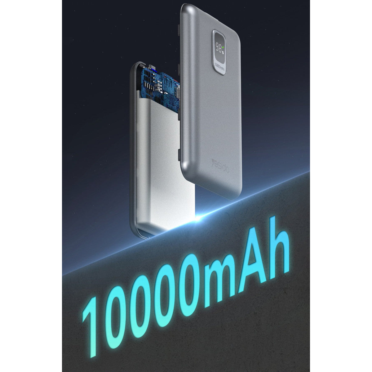 Yesido YP46 10.000 mAh 22.5W Dijital Göstergeli USB3.0 PD Hızlı Şarj Powerbank
