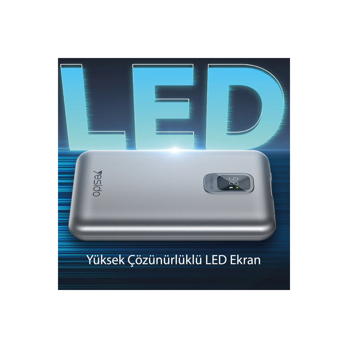 Yesido YP46 10.000 mAh 22.5W Dijital Göstergeli USB3.0 PD Hızlı Şarj Powerbank