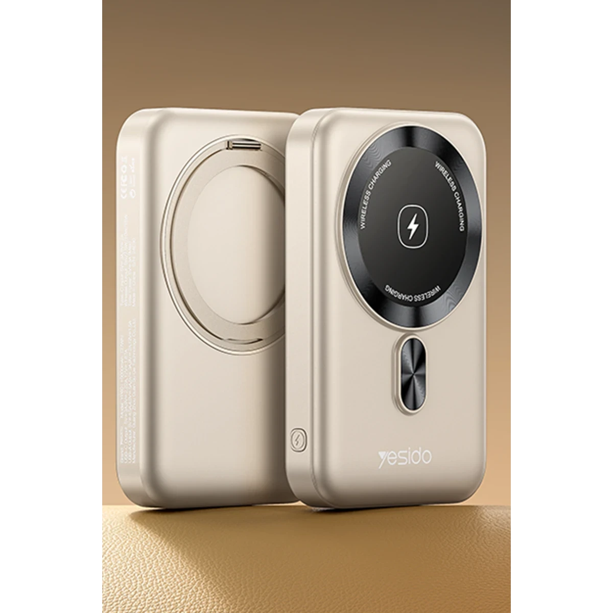 Yesido YP60 10.000 mAh 20W Type-C 18W USB ve 15W Kablosuz Şarj Çıkışlı PD Magsafe Powerbank - Gold