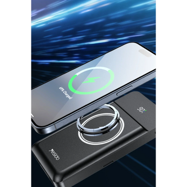 Yesido YP69 10.000 mAh Led Göstergeli Çok Fonksiyonlu 20W PD Kablosuz Magsafe Powerbank - Siyah