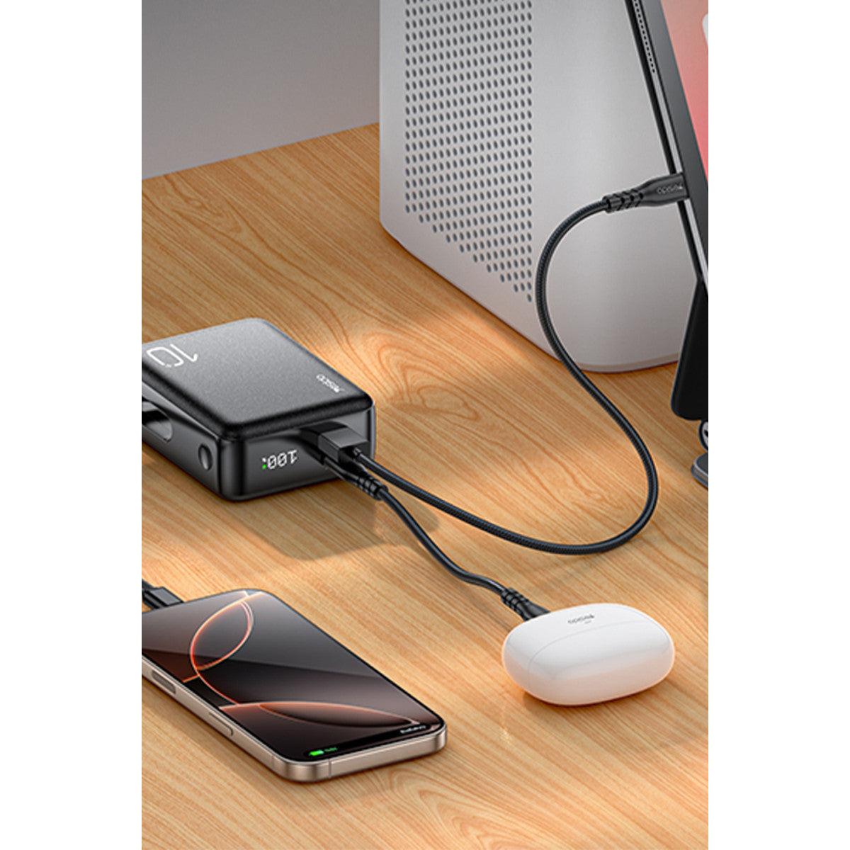 Yesido YP70 Dijital Göstergeli 10.000 mAh 3in1 22.5W PD Hızlı Şarj Powerbank