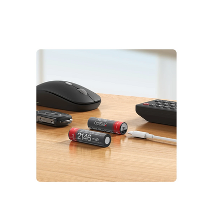Yesido YP88 4 Adet Şarj Edilebilir Yüksek Verimli 1430 mAh 1.5V AA Pil - Siyah