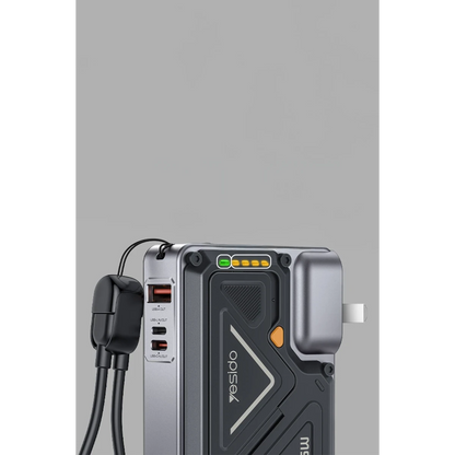 Yesido YP89 Akım Korumalı ve Stantlı 10.000 mAh 5in1 22.5W PD ve 15W Kablosuz Hızlı Şarj Destekli Magsafe Powerbank - Siyah