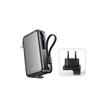 Yesido YP90E Dijital Göstergeli 10.000 mAh 22.5W PD Hızlı Şarj Destekli Makaralı Type C ve Lightning Kablolu 5in1 Powerbank
