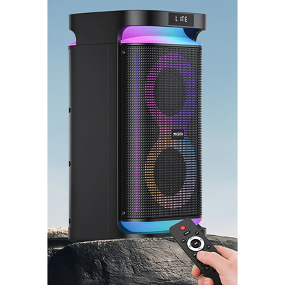 Yesido YSW29 2 Adet 20W Dahili Hoparlörlü 4400 mAh Bataryalı BT 5.0 RGB Kablosuz Hoparlör - Siyah