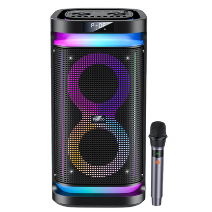 Yesido YSW29 2 Adet 20W Dahili Hoparlörlü 4400 mAh Bataryalı BT 5.0 RGB Kablosuz Hoparlör - Siyah