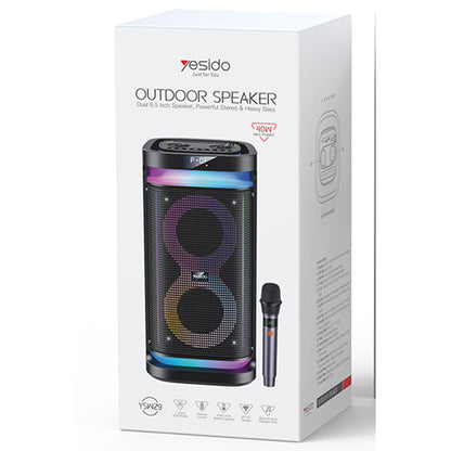 Yesido YSW29 2 Adet 20W Dahili Hoparlörlü 4400 mAh Bataryalı BT 5.0 RGB Kablosuz Hoparlör