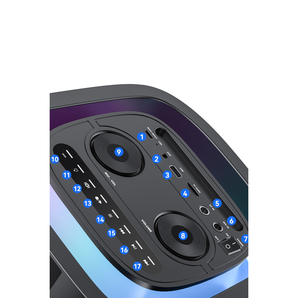 Yesido YSW29 2 Adet 20W Dahili Hoparlörlü 4400 mAh Bataryalı BT 5.0 RGB Kablosuz Hoparlör