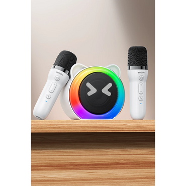 Yesido YSW36 2 Adet Karaoke Mikrofonlu BT 5.3 RGB Kablosuz Hoparlör - Beyaz