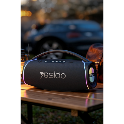 Yesido YSW46 220W RGB Işıklı Karaoke Mikrofonlu Bluetooth Kablosuz Hoparlör - Siyah